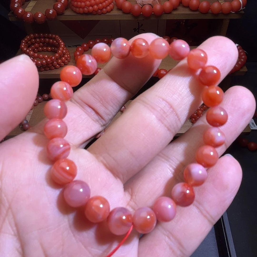 手链未镶嵌南红玛瑙7m红飘花