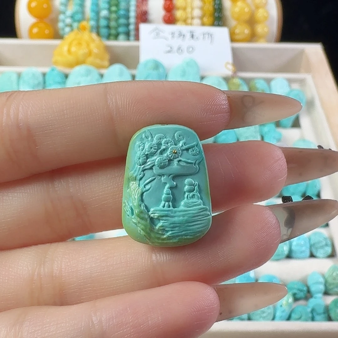 绿松石未镶嵌吊坠(不含链)