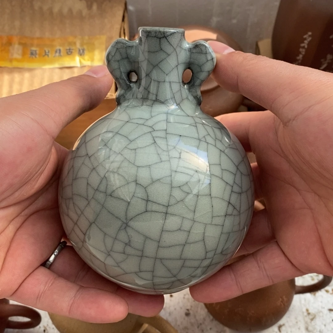 紫砂茶壶绿标青瓷花瓶原包装