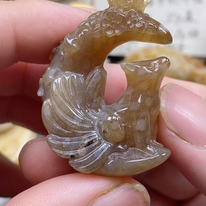 颈饰未镶嵌硅化珊瑚（珊瑚玉）