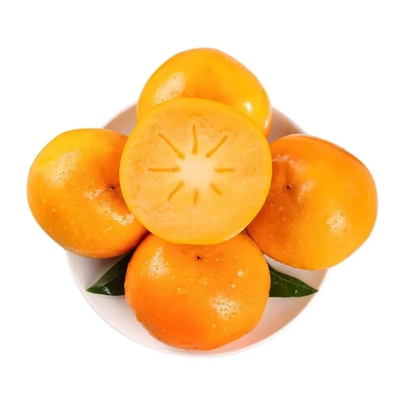 放置颜色转黄后食用】脆柿子脆甜可口4.5斤单果120g+