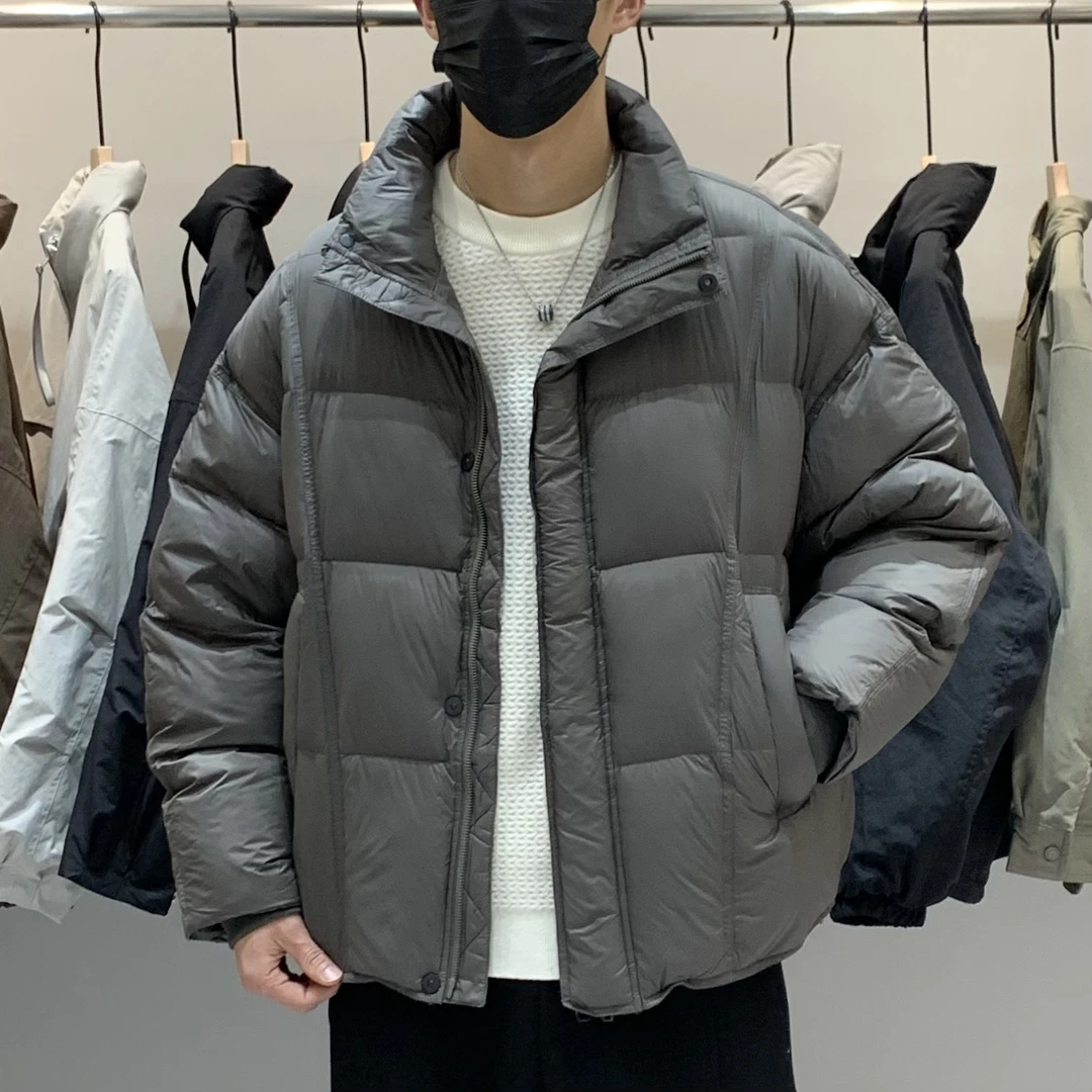 高充绒重磅加厚立领短款羽绒服男冬季新款百搭防风保暖面包服外套