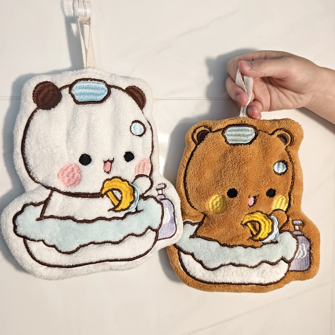 一二布布擦手毛巾挂式可爱吸水速干加厚家用浴室毛巾厨房手帕抹布