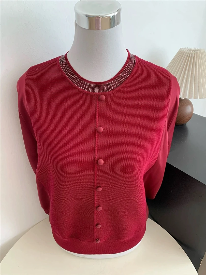 中老年套头针织衫纯色中老年女春季新款洋气高贵毛衣打底小衫上衣