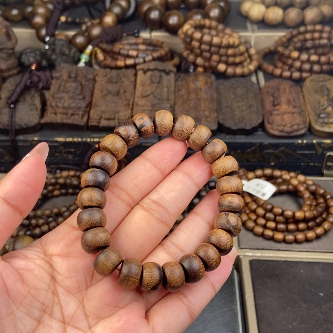 沉香手串美**生越南白棋楠留疤