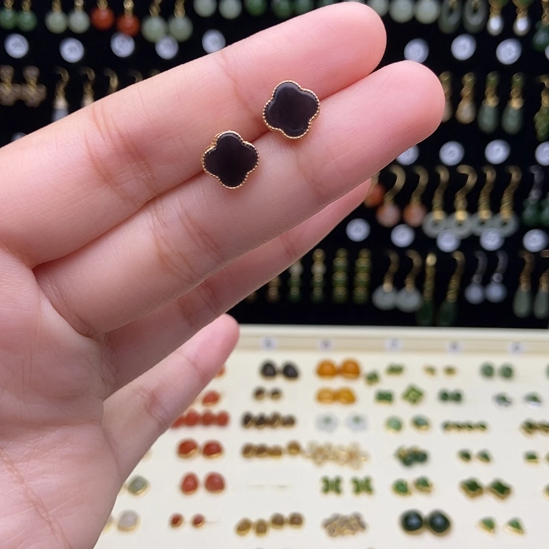 南红玛瑙银S925镀金镶嵌颈饰