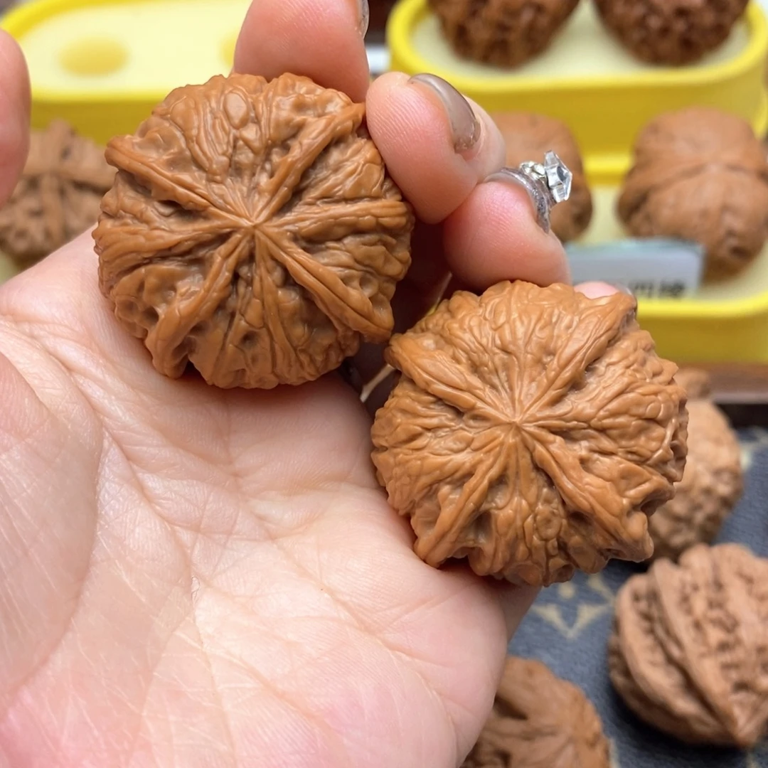 把件文玩核桃39尺雨花石四棱