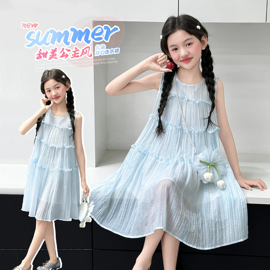 (夏日小清新)女童薄款扎染公主裙