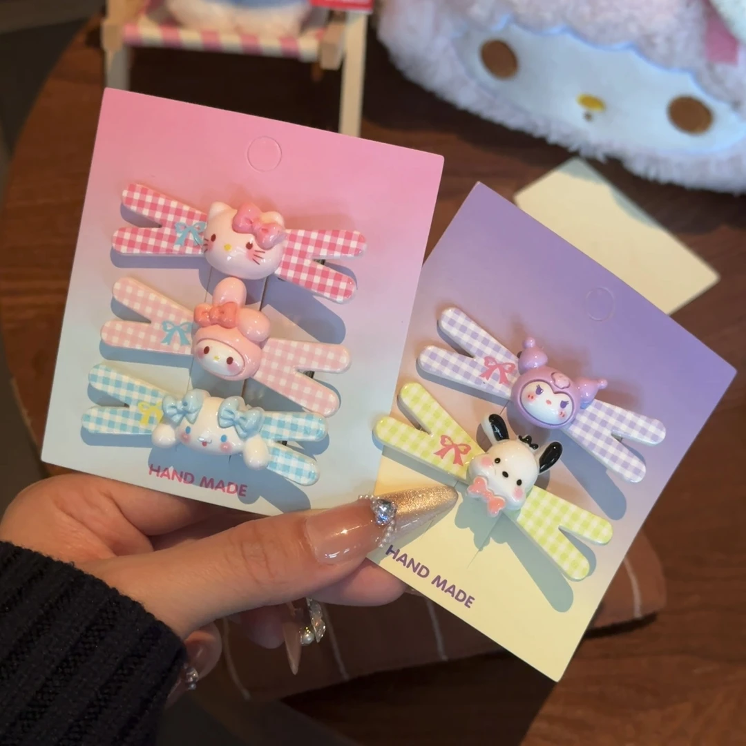 甜美三丽鸥交叉发夹软萌少女百搭侧边鸭嘴夹小清新ins风刘海夹