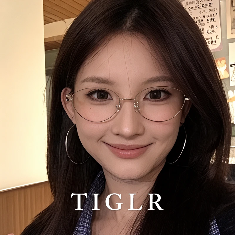 帝格勒roonz茸仔同款韩系金丝猫眼眼镜近视可配有度数素颜眼睛架