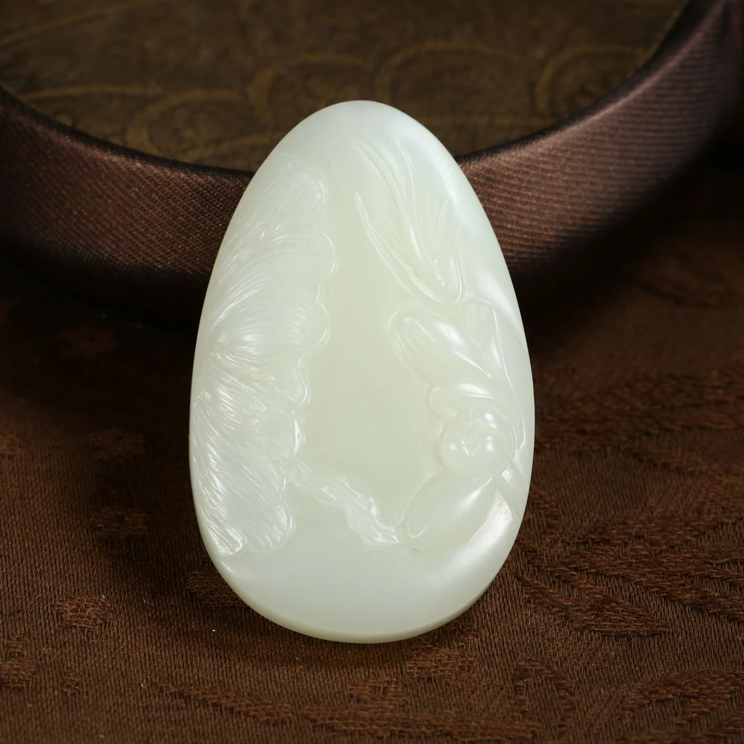 【央博玉专属】和田玉米达年年有鱼吊坠N2920尺寸：48.4*30*9.6mm