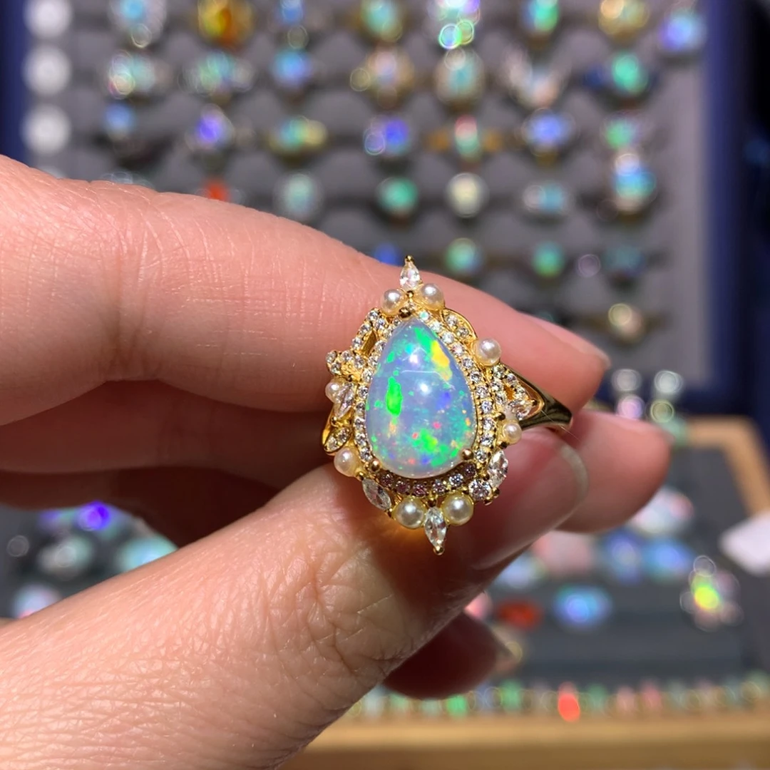 银S925镶嵌欧泊戒指款式