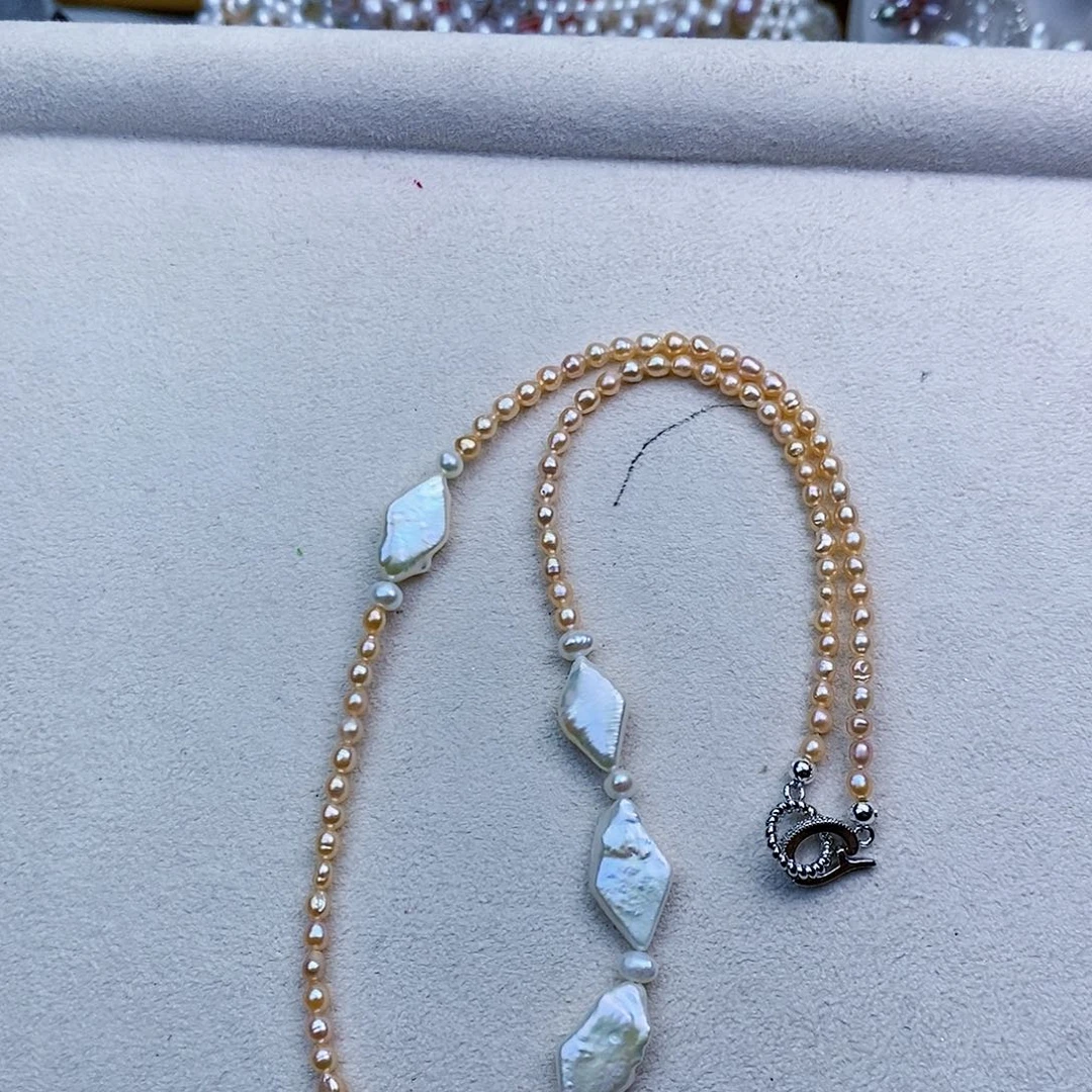 淡水珍珠颈饰银S925镶嵌