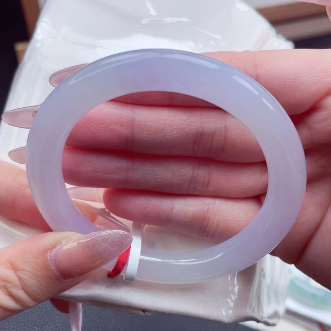 翡翠手镯未镶嵌55.2粉月光美人镯 温柔似水 温婉可人46号