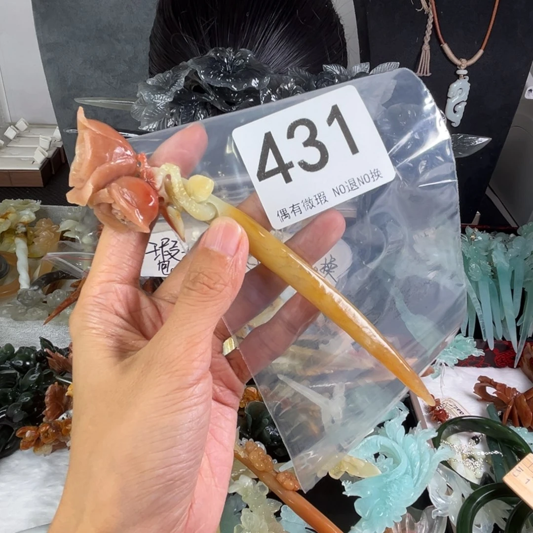 岫玉未镶嵌发饰糖*