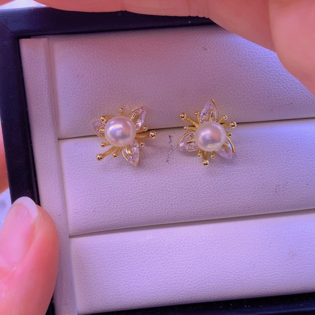 淡水珍珠耳饰合金