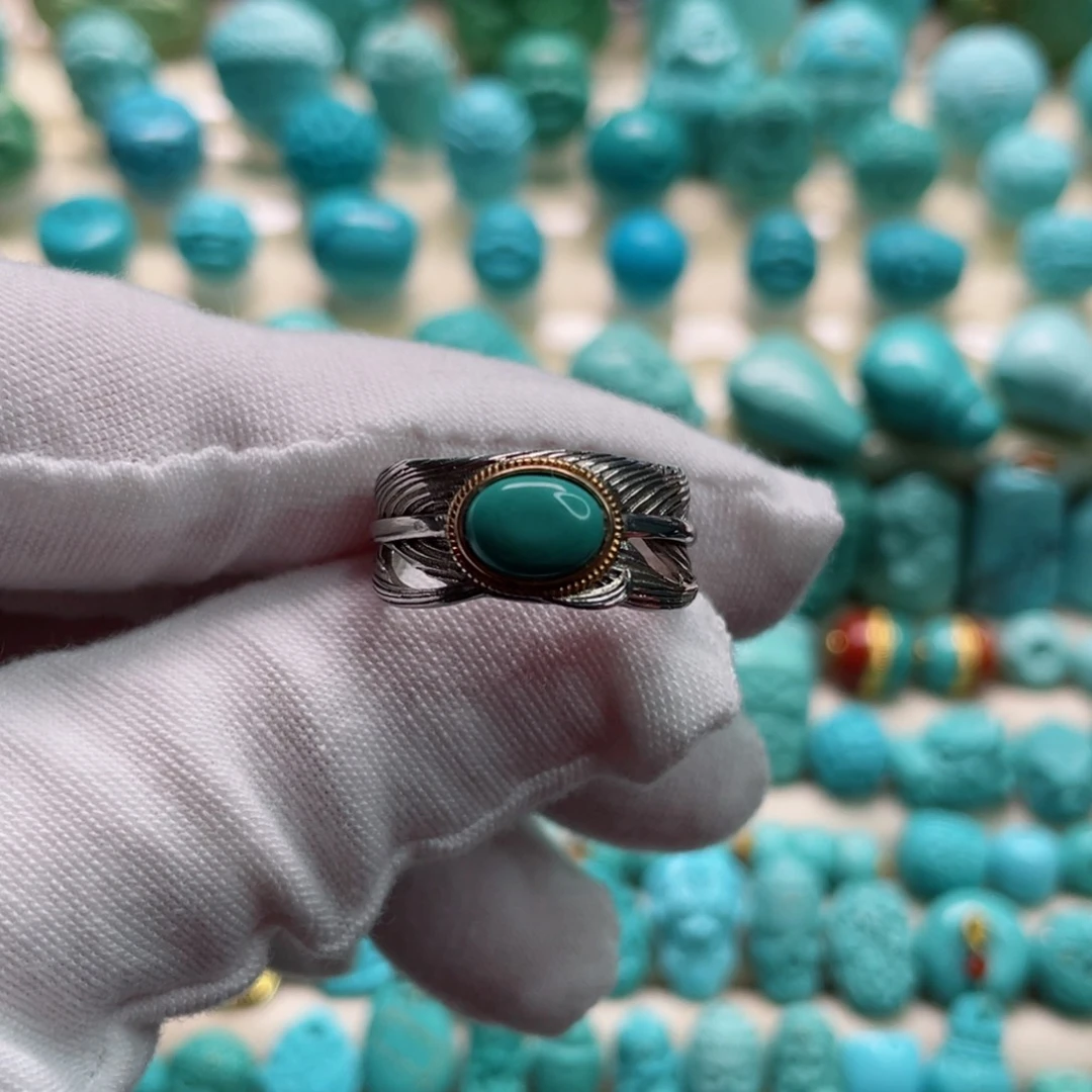 绿松石珠宝奇石银S925镶嵌