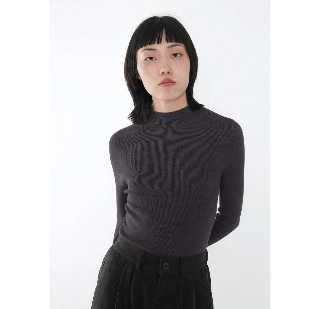 法式内搭女针织半高领打底衫女秋冬百搭套头长袖修身显瘦气质上衣