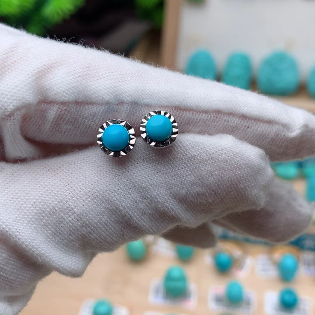 绿松石珠宝奇石银S925镶嵌