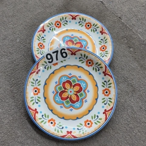 泥塑磁州窑出口尾货盘两只口径19高2遐思品