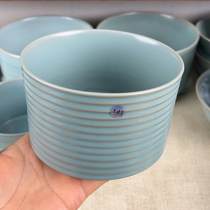 瓷杯子仿古釉玄纹洗微瑕口径13厘米