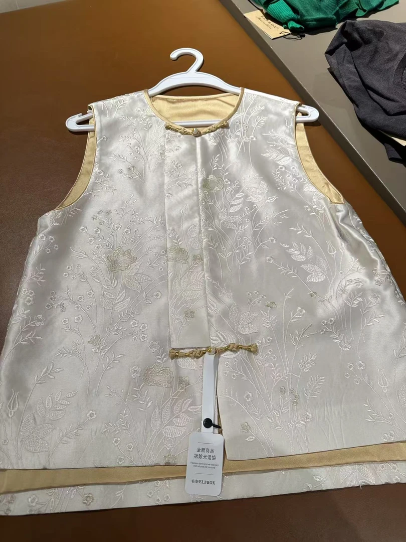《佩佩定制》《五谷丰登》时尚中国风气质新中式复古刺绣马甲1093