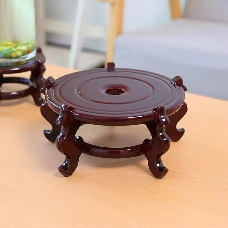 花架家用摆件托盘鱼缸花盆置物架圆形底座落地式树脂客厅室内盆栽