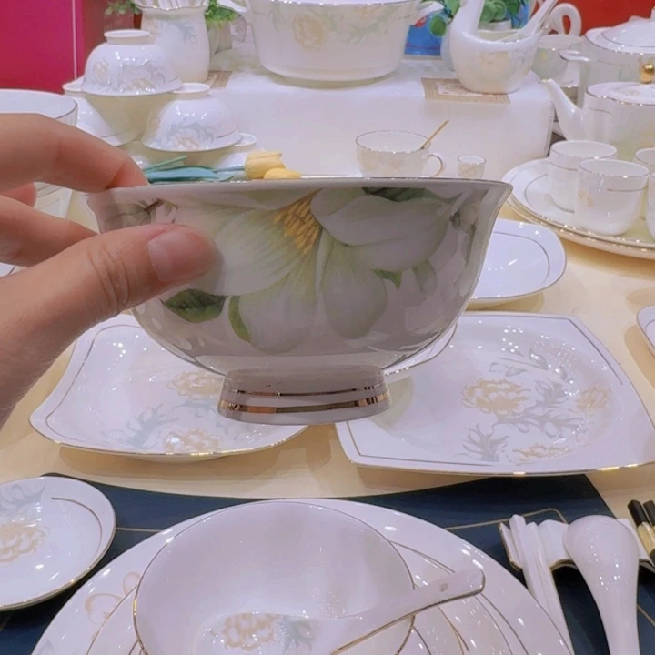 45%以上骨粉骨瓷景德镇描金玉兰花单买