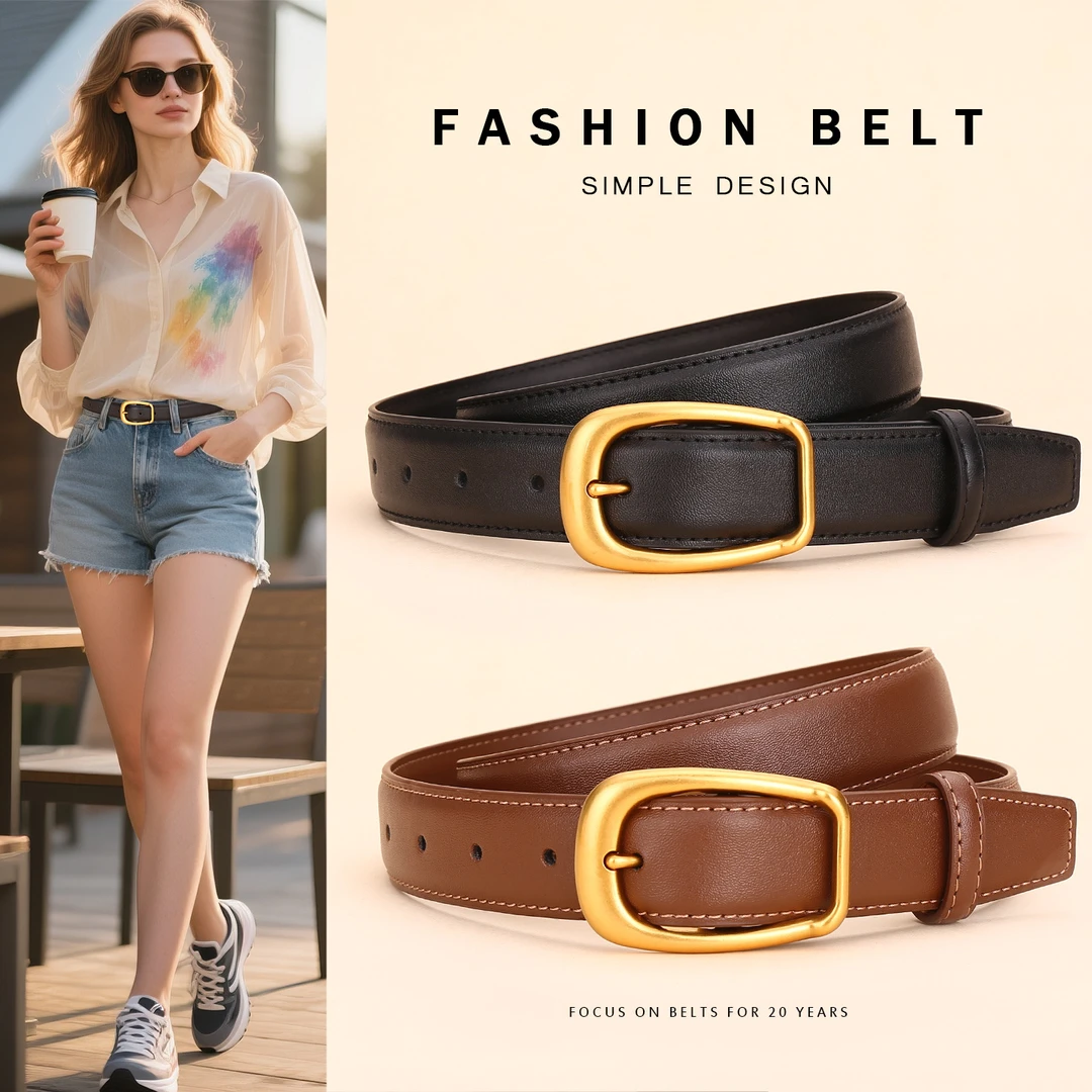 皮带女士真皮百搭装饰女款针扣腰带女高级感牛仔裤裤腰带商务时尚