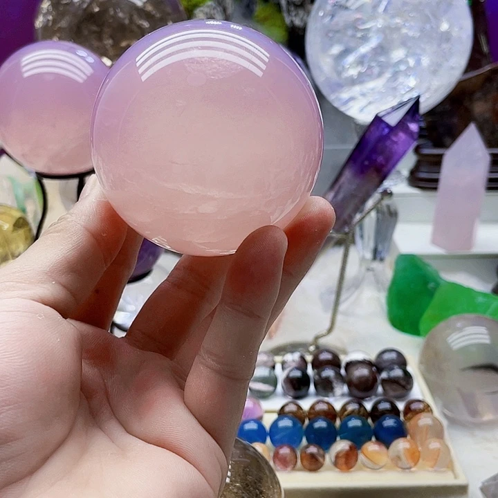 水晶摆件未镶嵌天然马粉大球