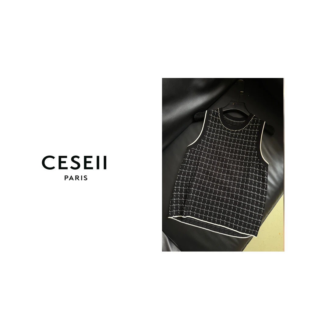 【25XJ067】CESEII高端混织提花工艺超精致进口天丝针织背心