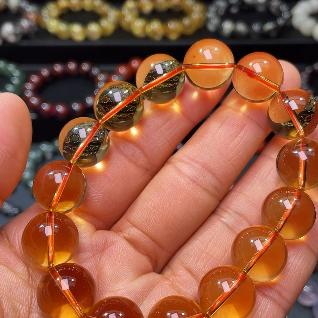 水晶手链未镶嵌巴西毕业级金红料