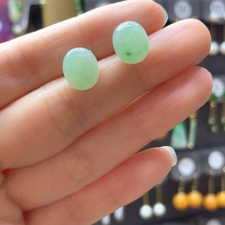 翡翠18K金镶嵌耳饰耳饰