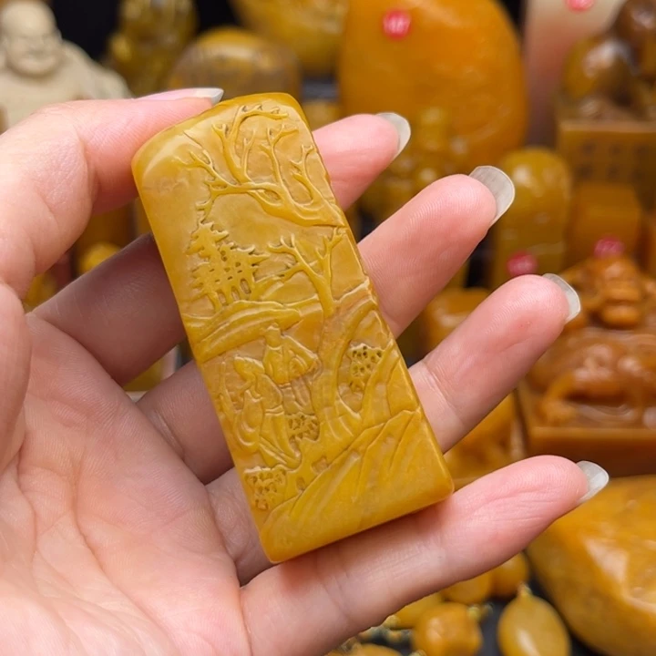 寿山石印石容**听题材：工艺品