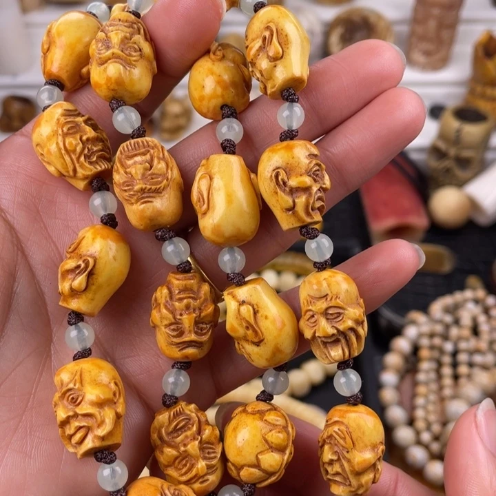 驼骨其他鹿角雕刻十八罗汉15手持