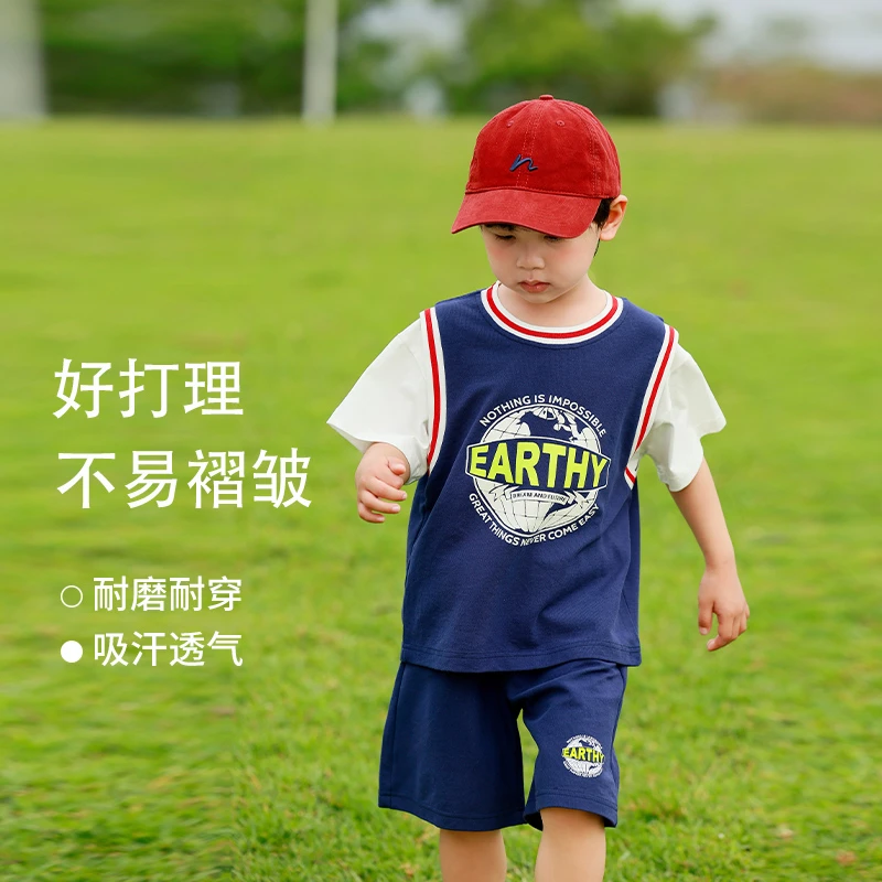 儿童篮球服套装男童夏装2025新款小男孩夏季帅气运动宝宝短袖短裤