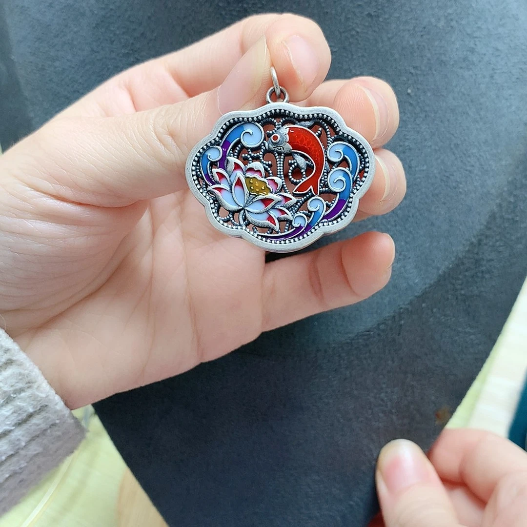 足银玻璃足银吊坠