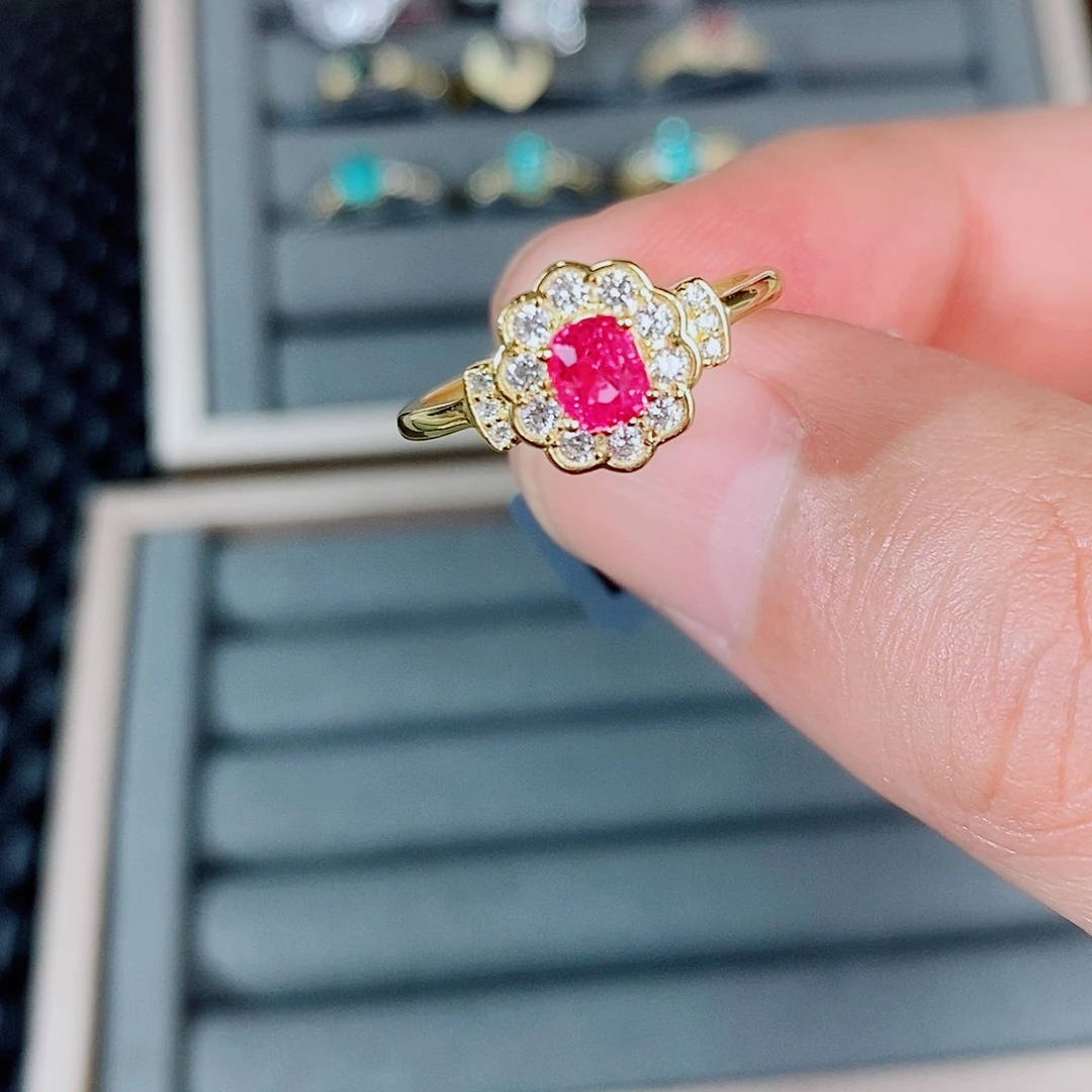 尖晶石戒指银S925镶嵌