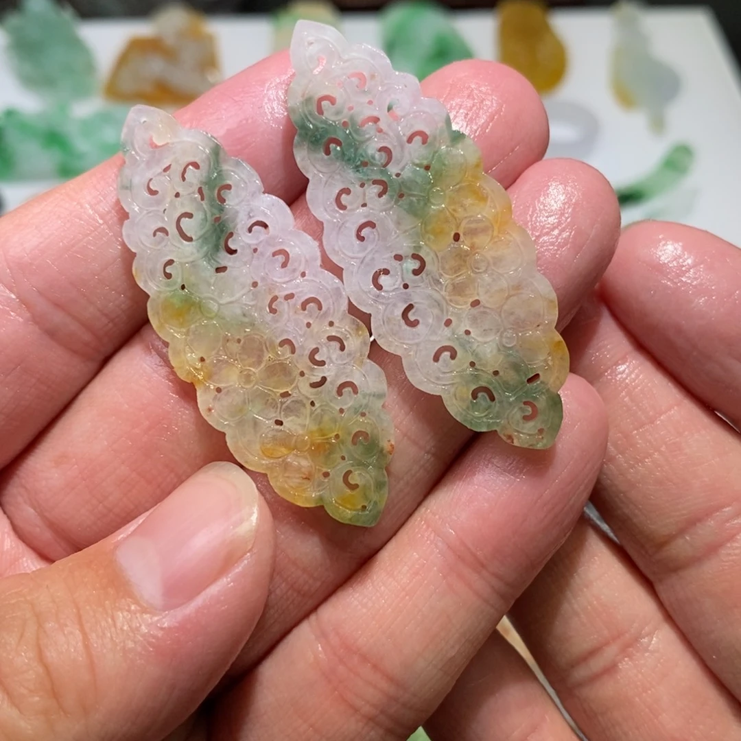 未镶嵌定制翡翠耳饰