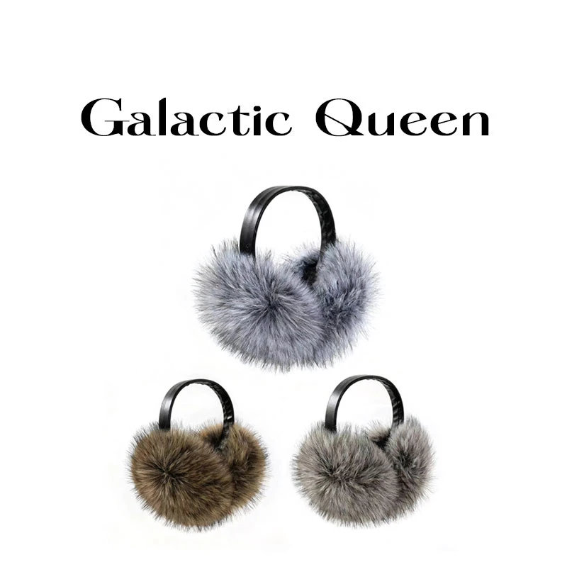 Galactic Queen秋冬新款时尚毛毛耳罩护耳保暖耳包骑车防冻耳套