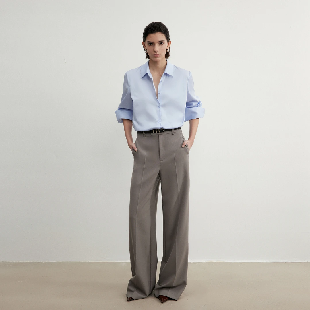 TORIL 新品 简约纯色正肩衬衫女休闲衬衣 TGD2FSW070/TGD2FSW079