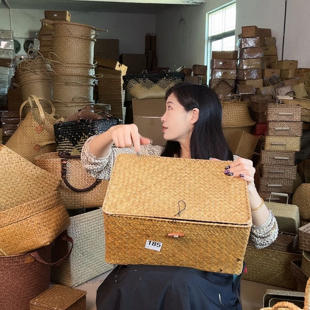 草编草编包/草编收纳盒带瑕疵