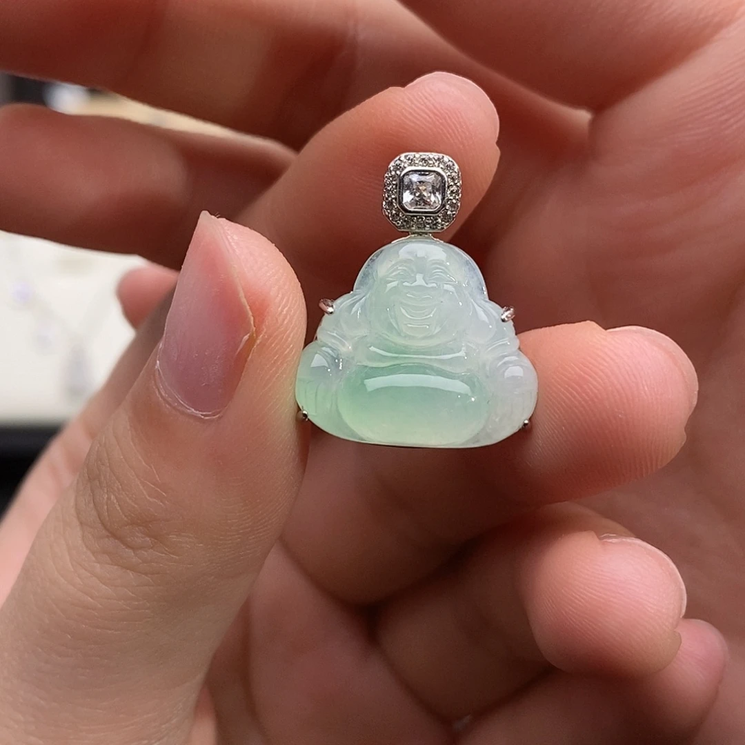 翡翠银S925镶嵌吊坠(不含链)