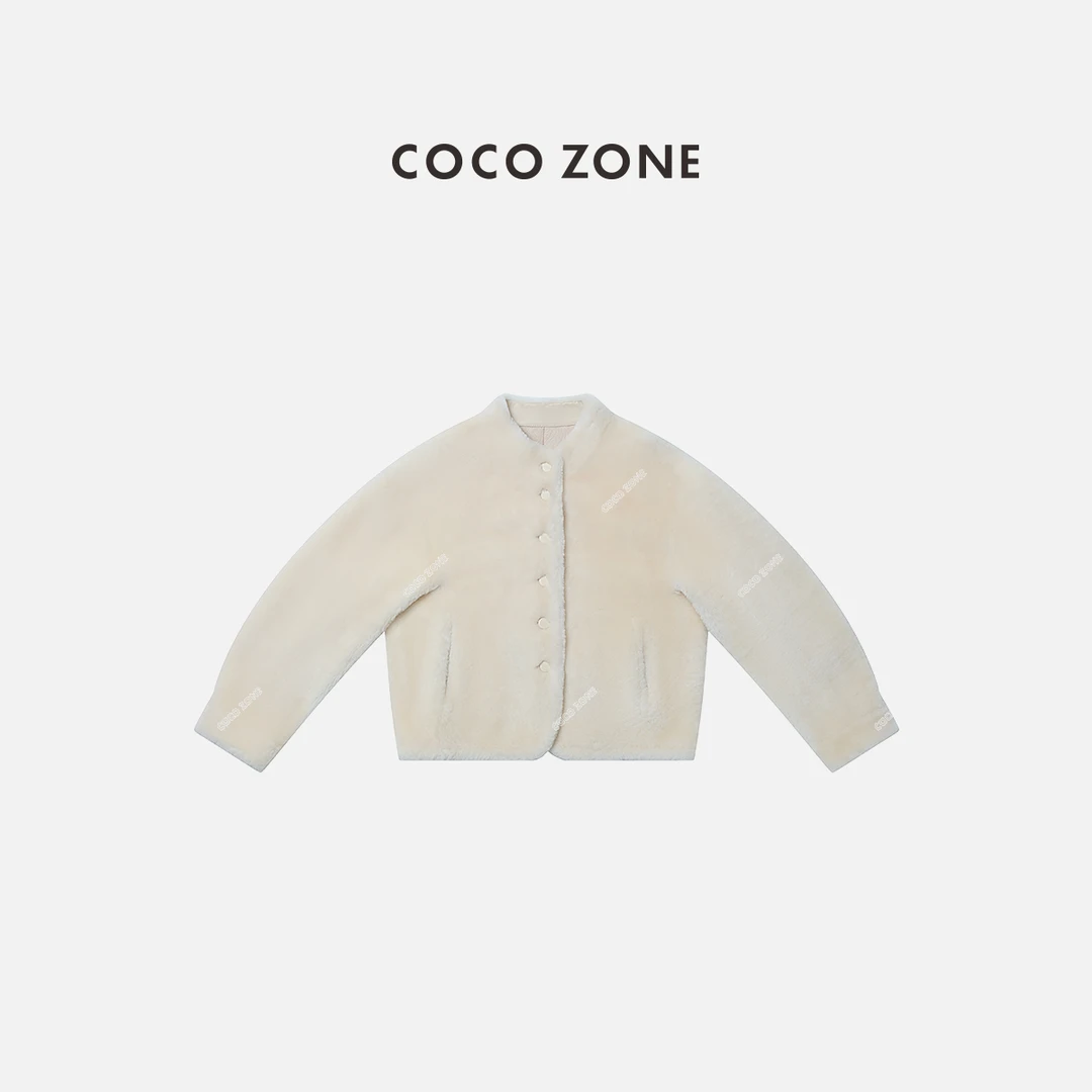 COCO ZONE 刘一一西班牙进口美丽奴羊皮冬季立领皮草CC2D3401
