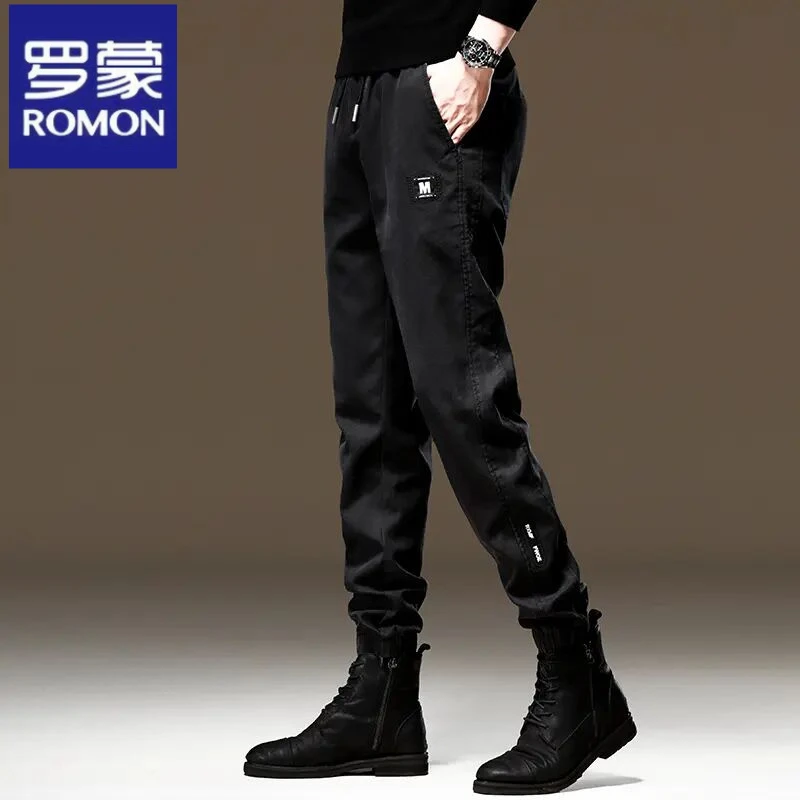 罗蒙秋冬哈伦裤爆款男士宽松束脚休闲工装薄款潮牌长裤子男2025款