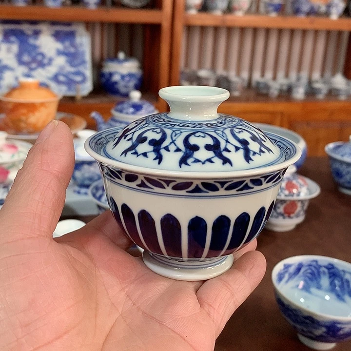 錡镇堂手工手绘盖碗