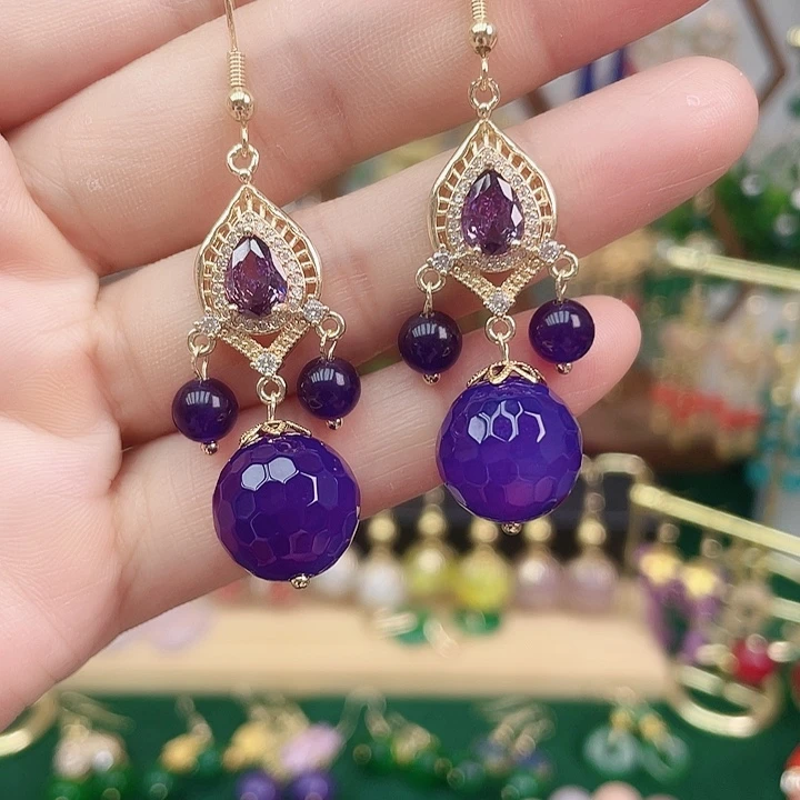 玛瑙/玉髓耳钉合金