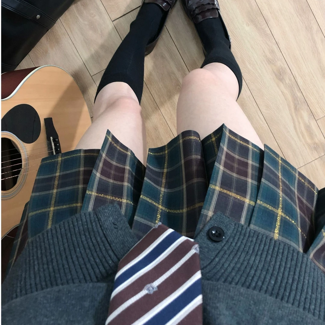 【圣诞限定】ChristmasDay蜜罐布丁部落原创JK格裙腰封刺绣jk格裙