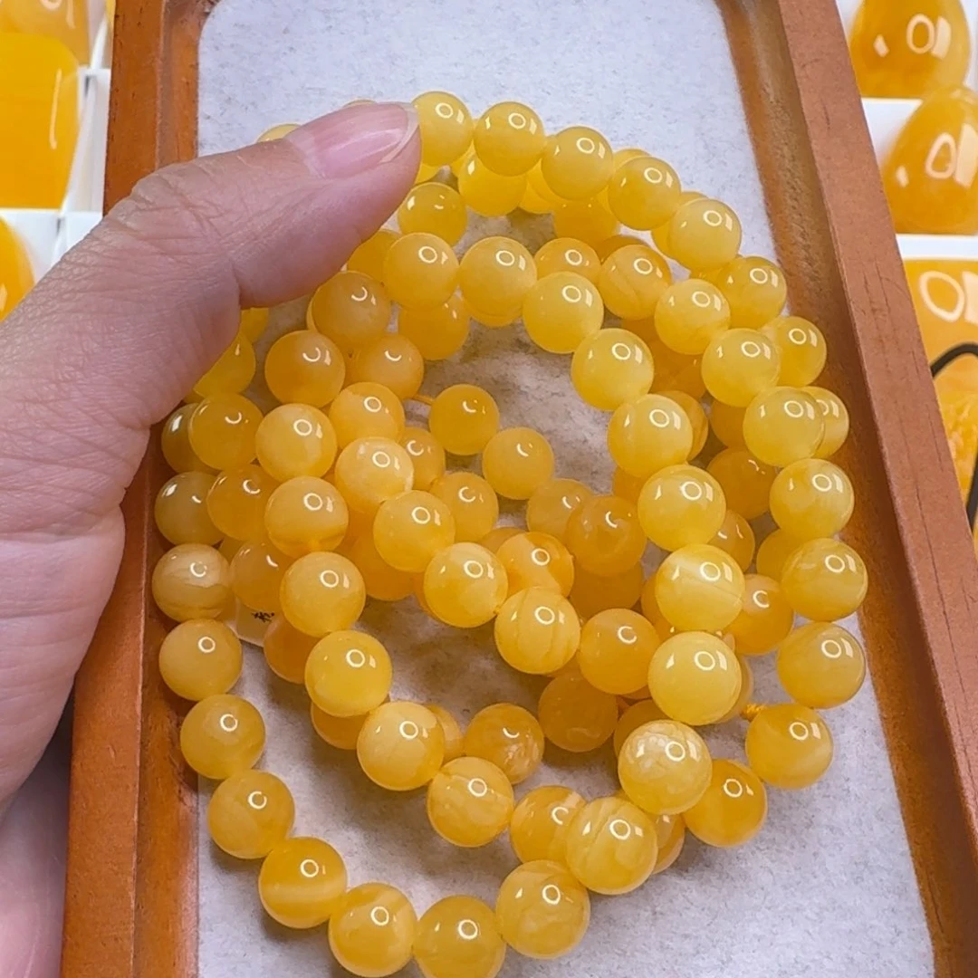 蜜蜡毛衣链未镶嵌七**风