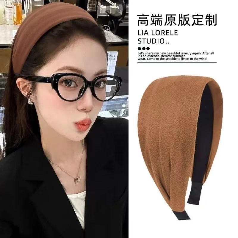 法式网红发箍发卡宽边复古秋冬头饰百搭高级纯色头箍洗脸发饰时尚